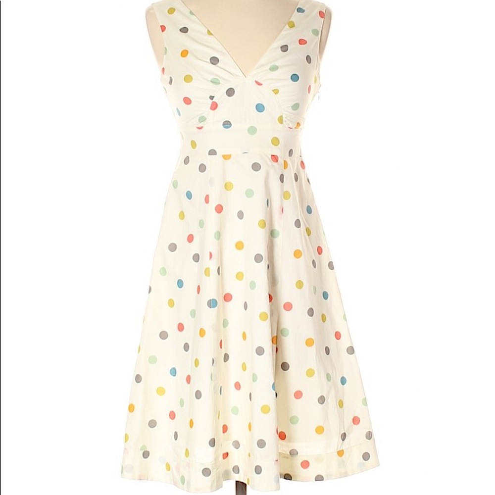 White polka dot Garnet Hill dress